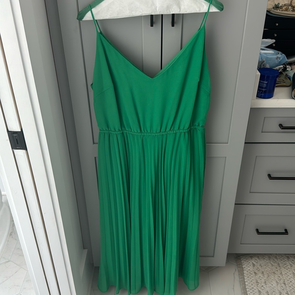 Green ASOS pleated dress